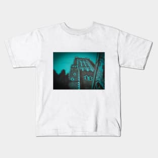 Turquoise Stone Church. Kids T-Shirt